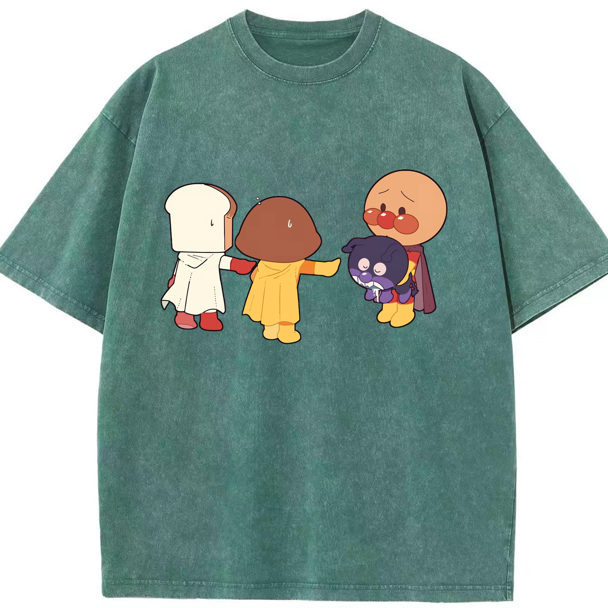 （画像用） アンパンマン Anpanman 綿100% ヴィンテージ風 半袖Tシャツ（フロントプリント）